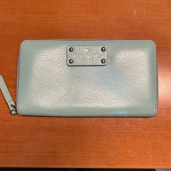 Kate Spade Mint Green Leather Clutch